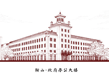 地标建筑线稿图