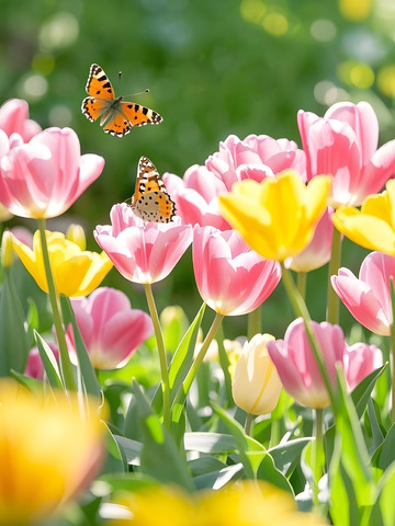 春天粉色郁金香