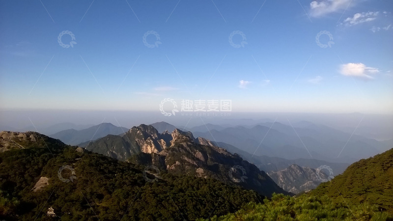 黄山风景天空大山高山美景云海