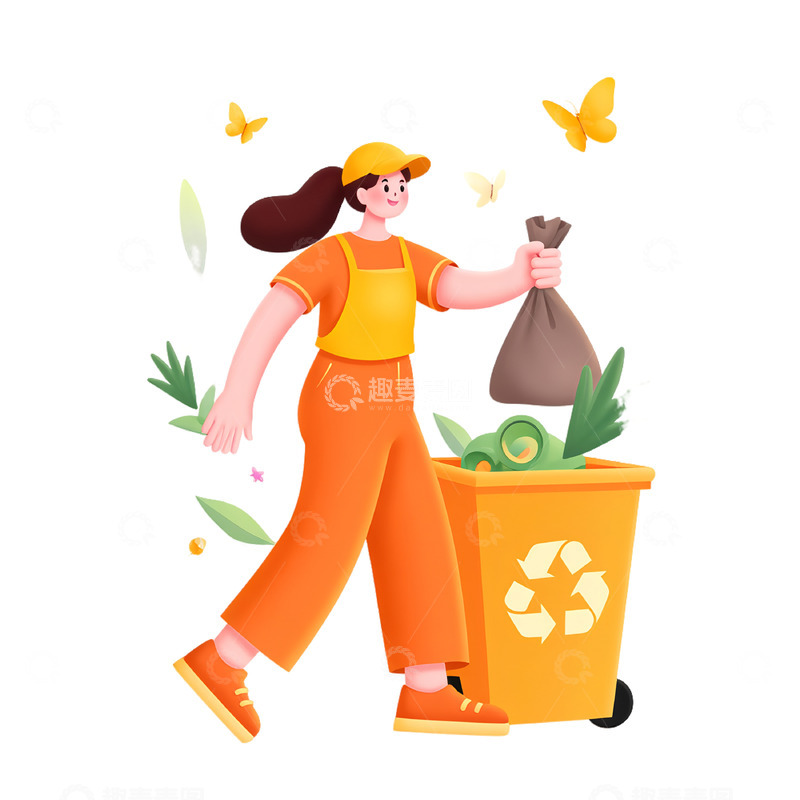 高清大图下载【趣麦麦图】妇女节女性清洁工卡通人物素材