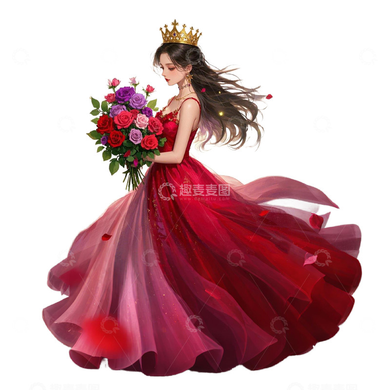 高清大图下载【趣麦麦图】女神节妇女节卡通人物插画素材2