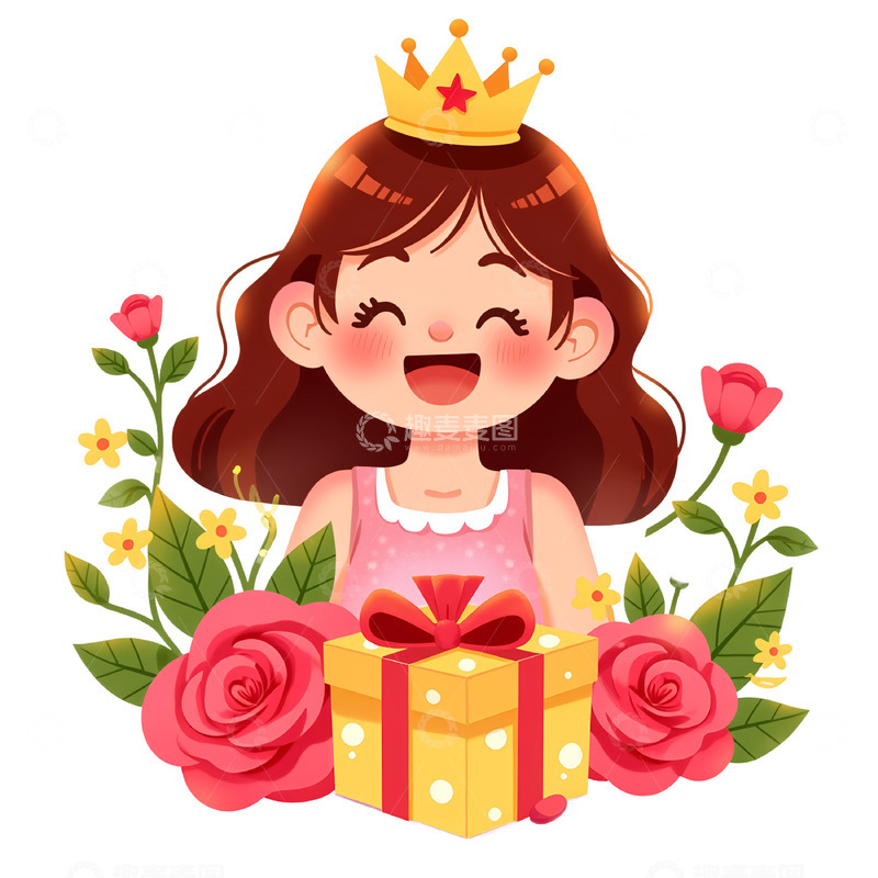 高清大图下载【趣麦麦图】女神节妇女节卡通人物插画素材3