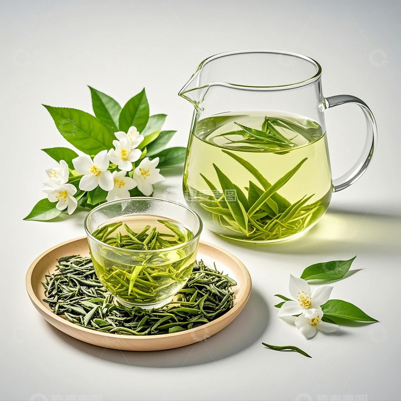 高清大图下载【趣麦麦图】茉莉花茶绿茶的清新茶艺