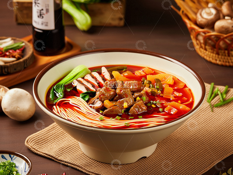高清大图下载【趣麦麦图】 传统美食热气腾腾的牛肉面4