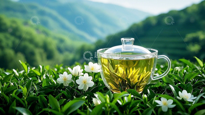 高清大图下载【趣麦麦图】春茶茉莉花茶绿茶新茶上市5