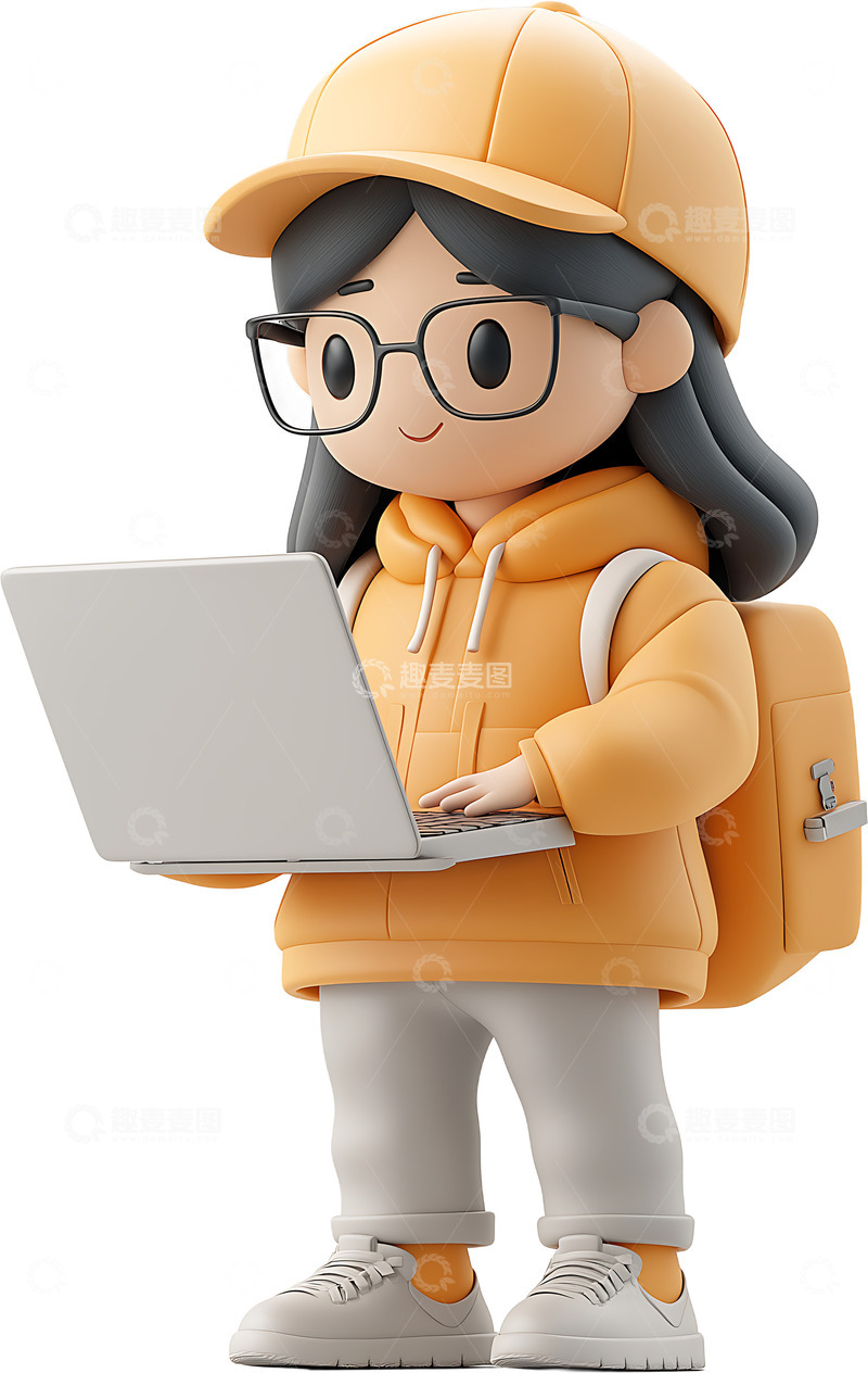 高清大图下载【趣麦麦图】3D开发免抠程序员工程师卡通