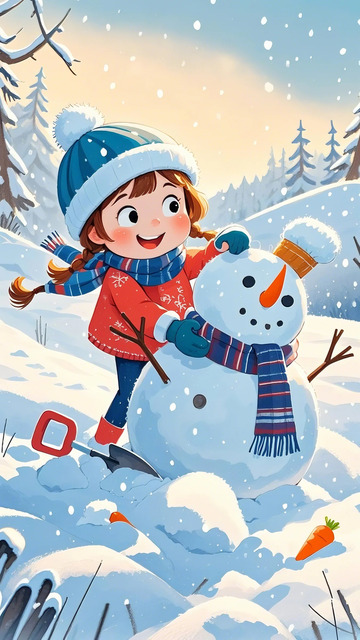 冬天 堆雪人 大学  节气