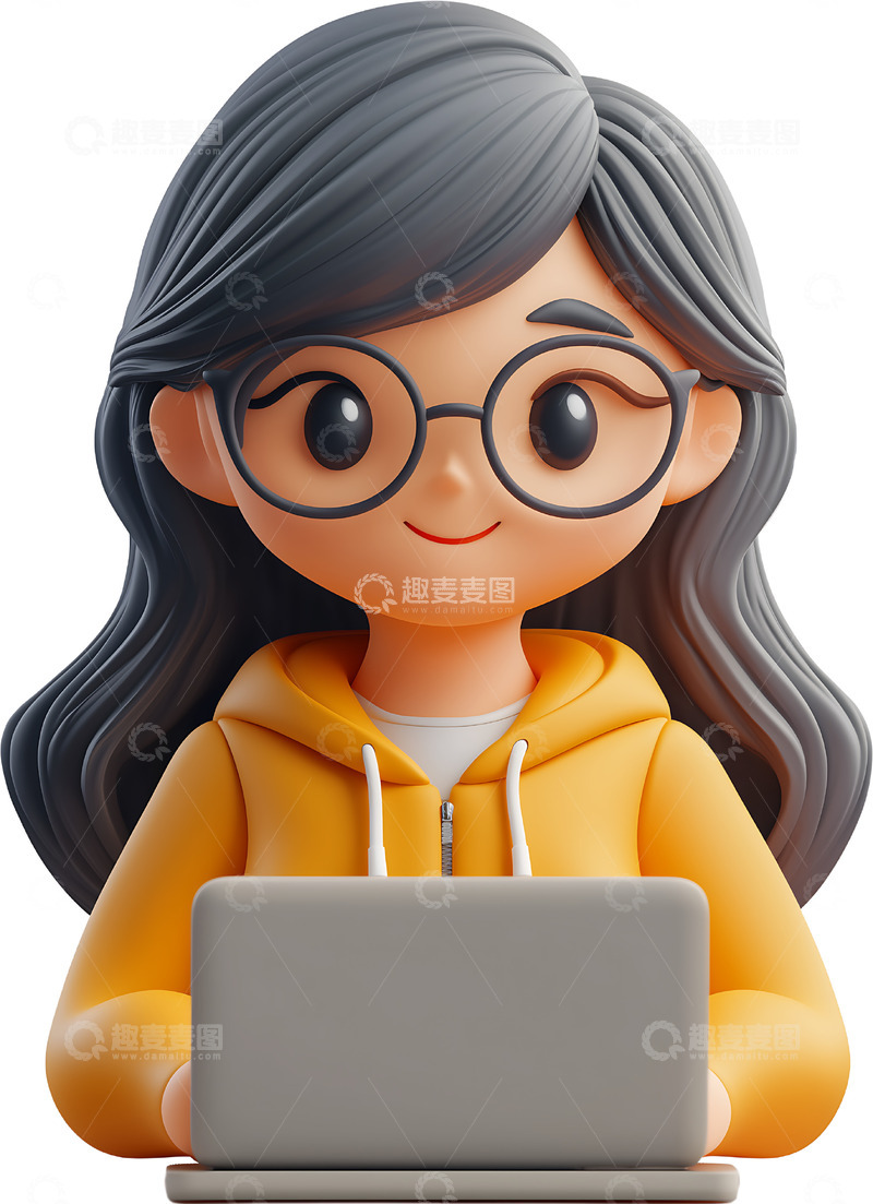 高清大图下载【趣麦麦图】卡通免抠程序员开发3D工程师