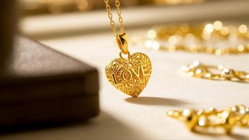 黄金  爱心   珠宝 