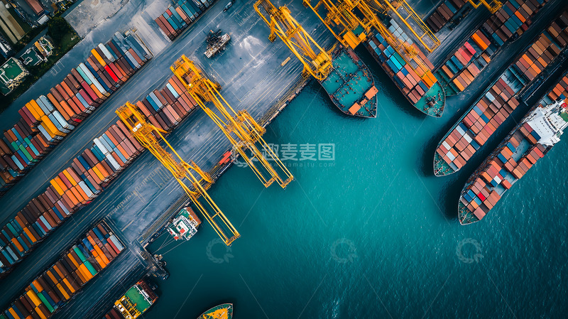 高清大图下载【趣麦麦图】海港货船航运港口海运码头