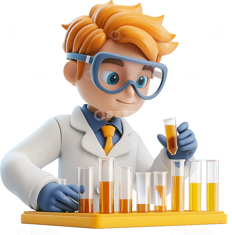 高清大图下载【趣麦麦图】研究科学家实验化学家卡通免抠
