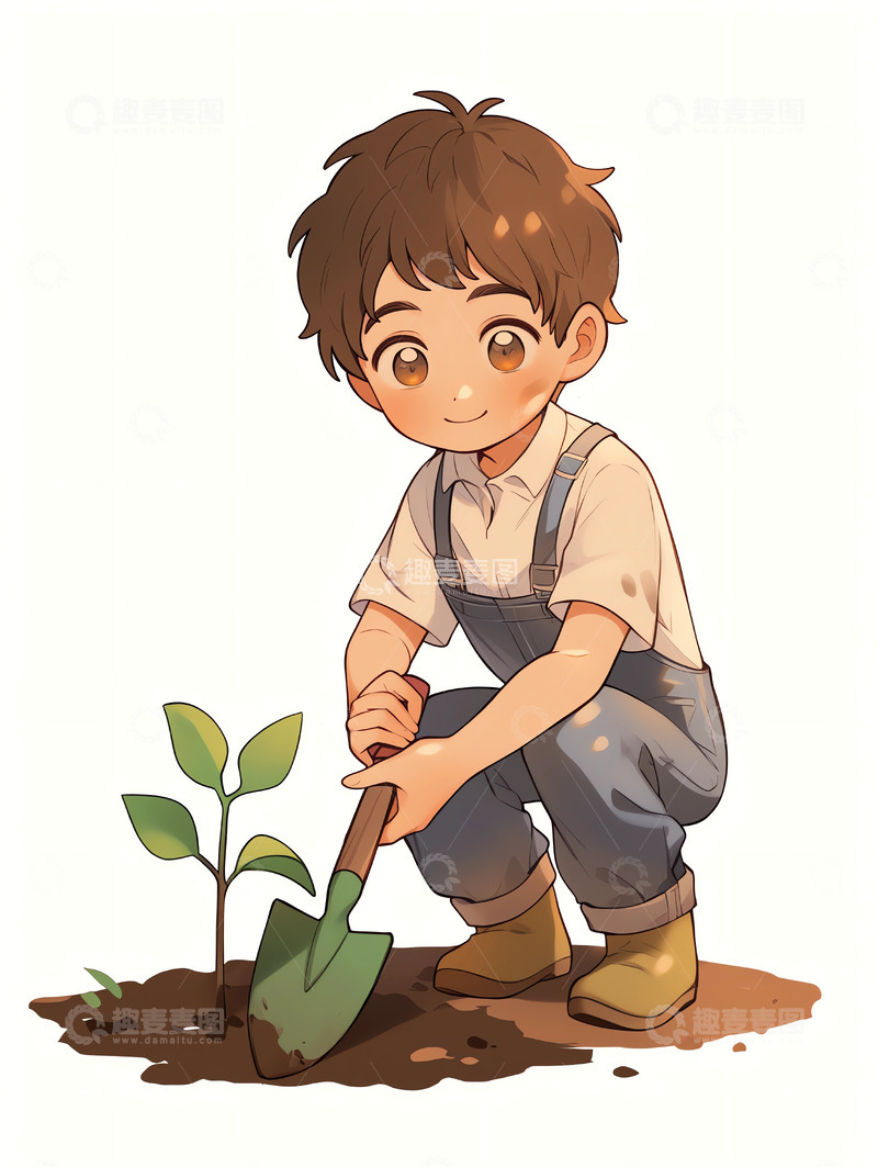 高清大图下载【趣麦麦图】植树节人物素材