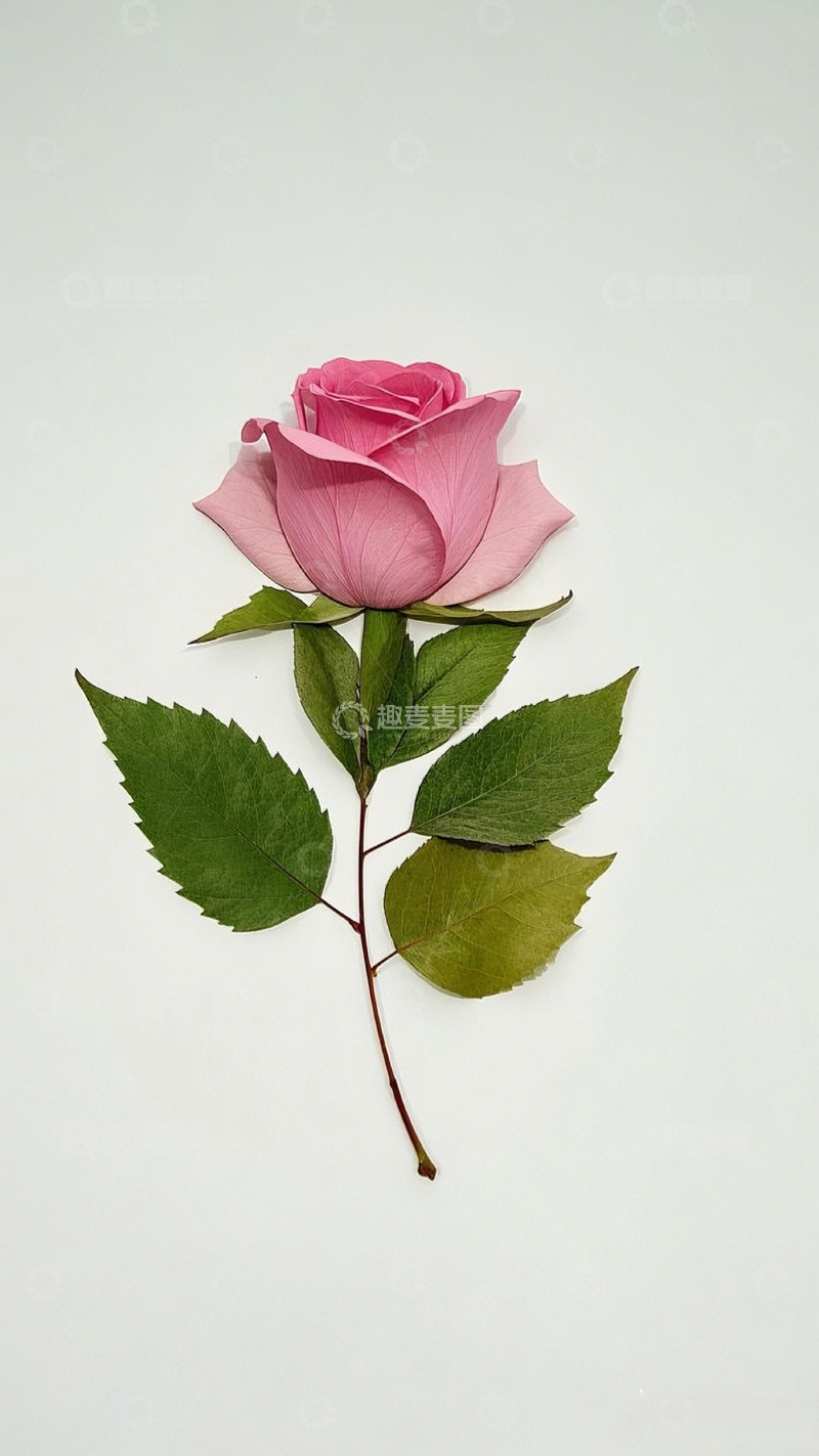 高清大图下载【趣麦麦图】树叶拼贴玫瑰花