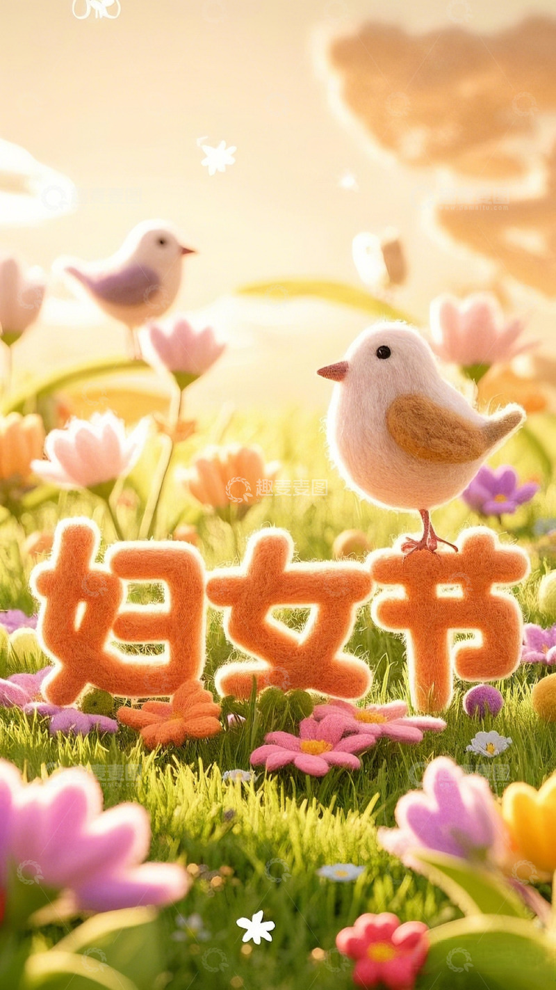 高清大图下载【趣麦麦图】妇女节节日快乐