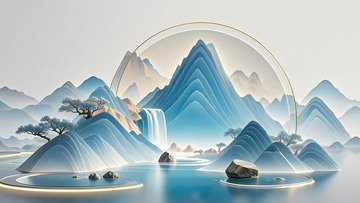 中国风意境山水背景
