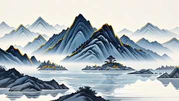 中国风意境山水背景5