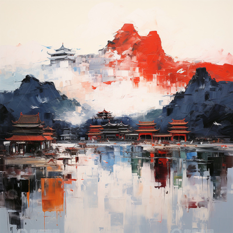 高清大图下载【趣麦麦图】古风山水水墨画3