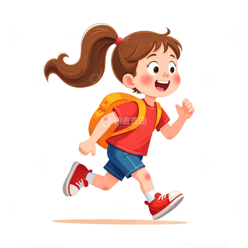 高清大图下载【趣麦麦图】卡通学生人物插画素材
