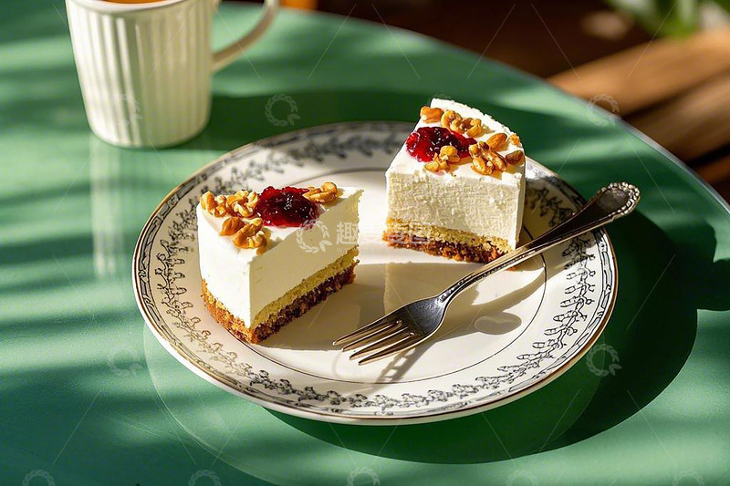 高清大图下载【趣麦麦图】草莓酸奶慕斯小蛋糕甜品7