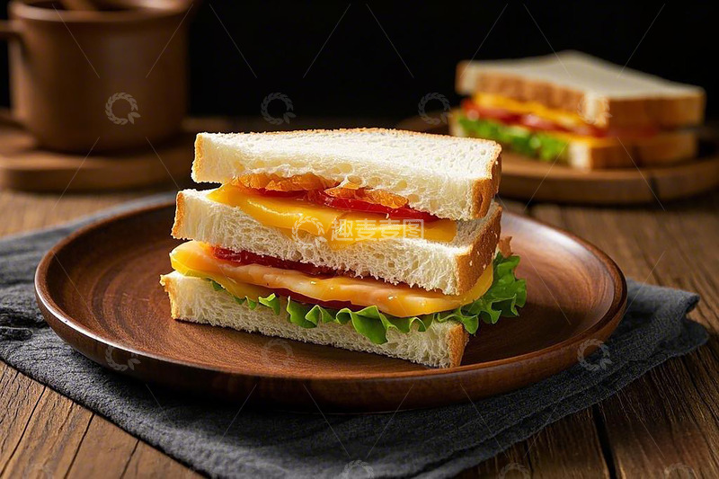 高清大图下载【趣麦麦图】三明治早餐美食1