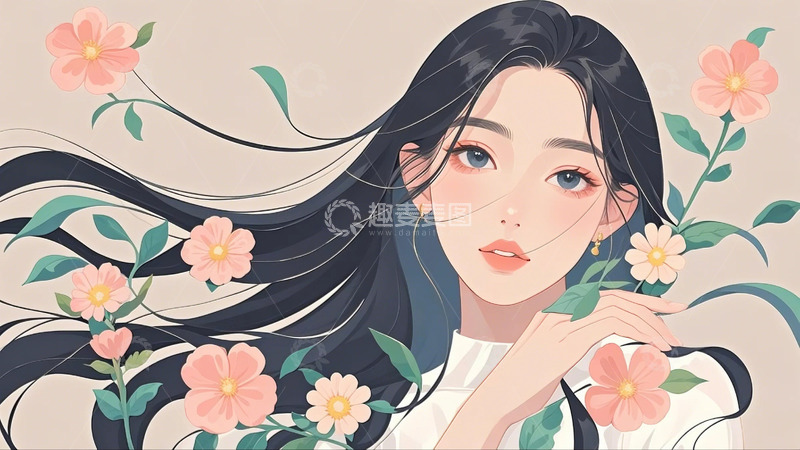 高清大图下载【趣麦麦图】妇女节 优雅女生 8
