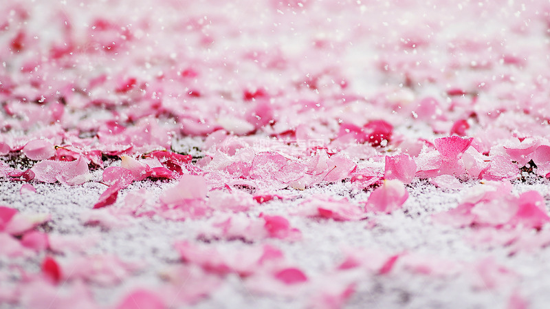 高清大图下载【趣麦麦图】粉色樱花桃花花瓣背景素材3