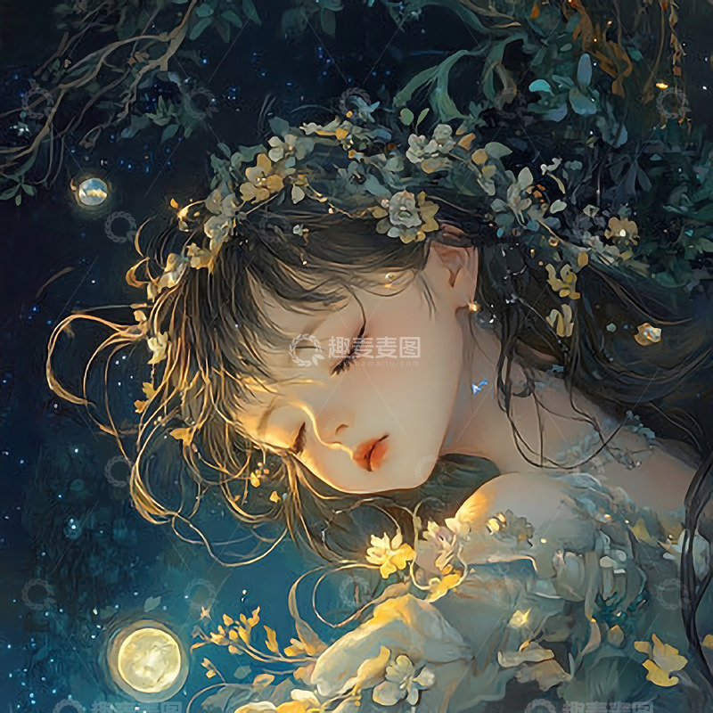 高清大图下载【趣麦麦图】春日-静谧女孩