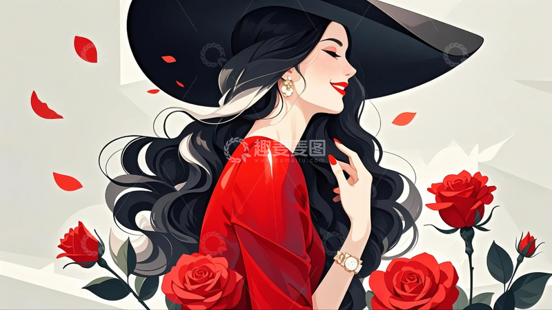 高清大图下载【趣麦麦图】妇女节 优雅女生 15