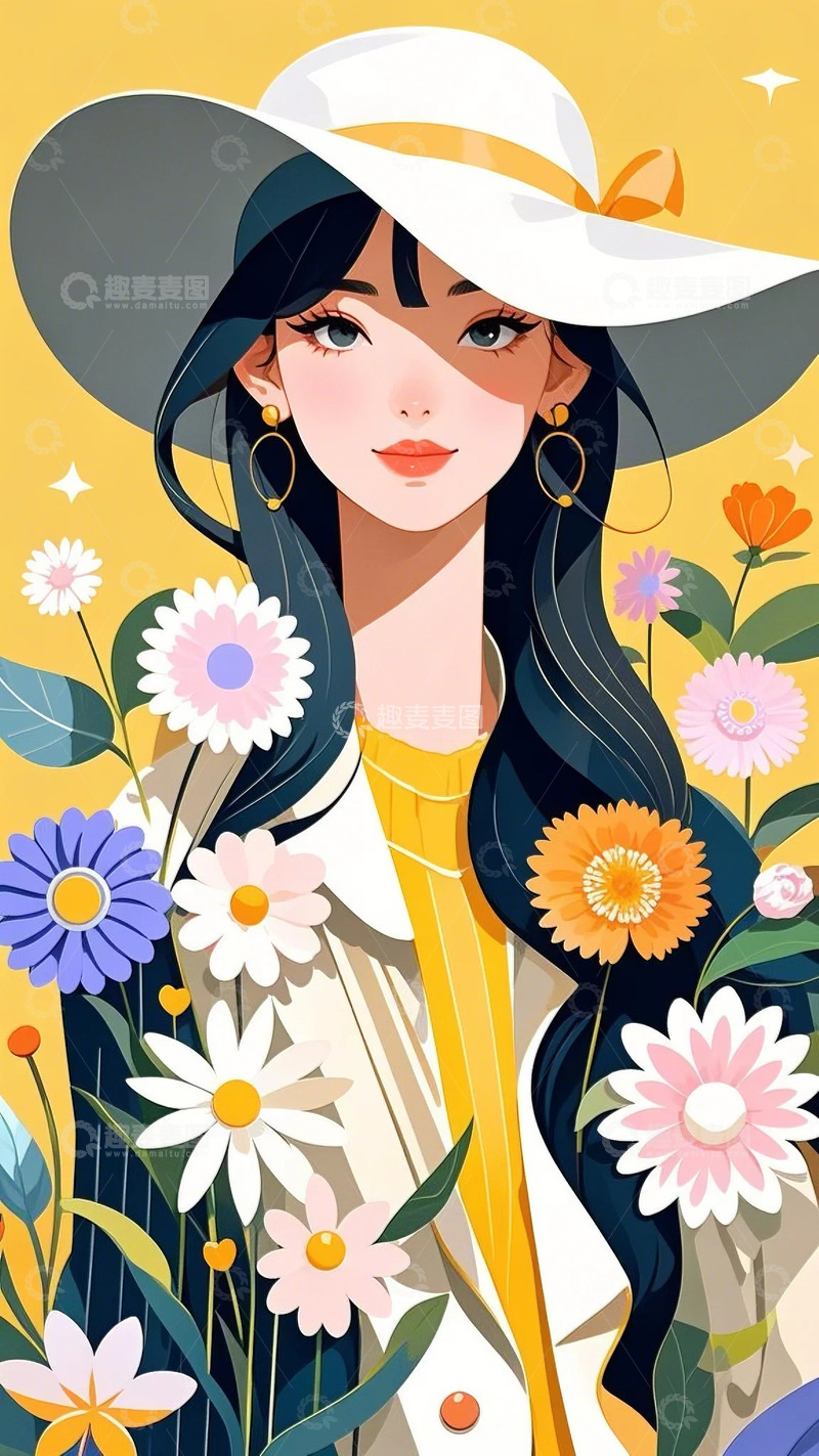 高清大图下载【趣麦麦图】妇女节 优雅女生 4