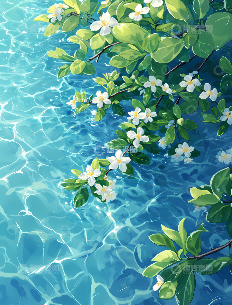 高清大图下载【趣麦麦图】春分-碧波 杏花