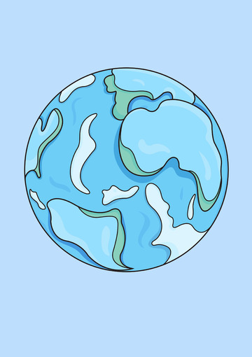 地球扁平插画
