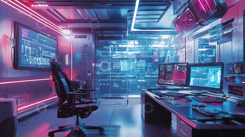 高清大图下载【趣麦麦图】科技感十足的未来控制室