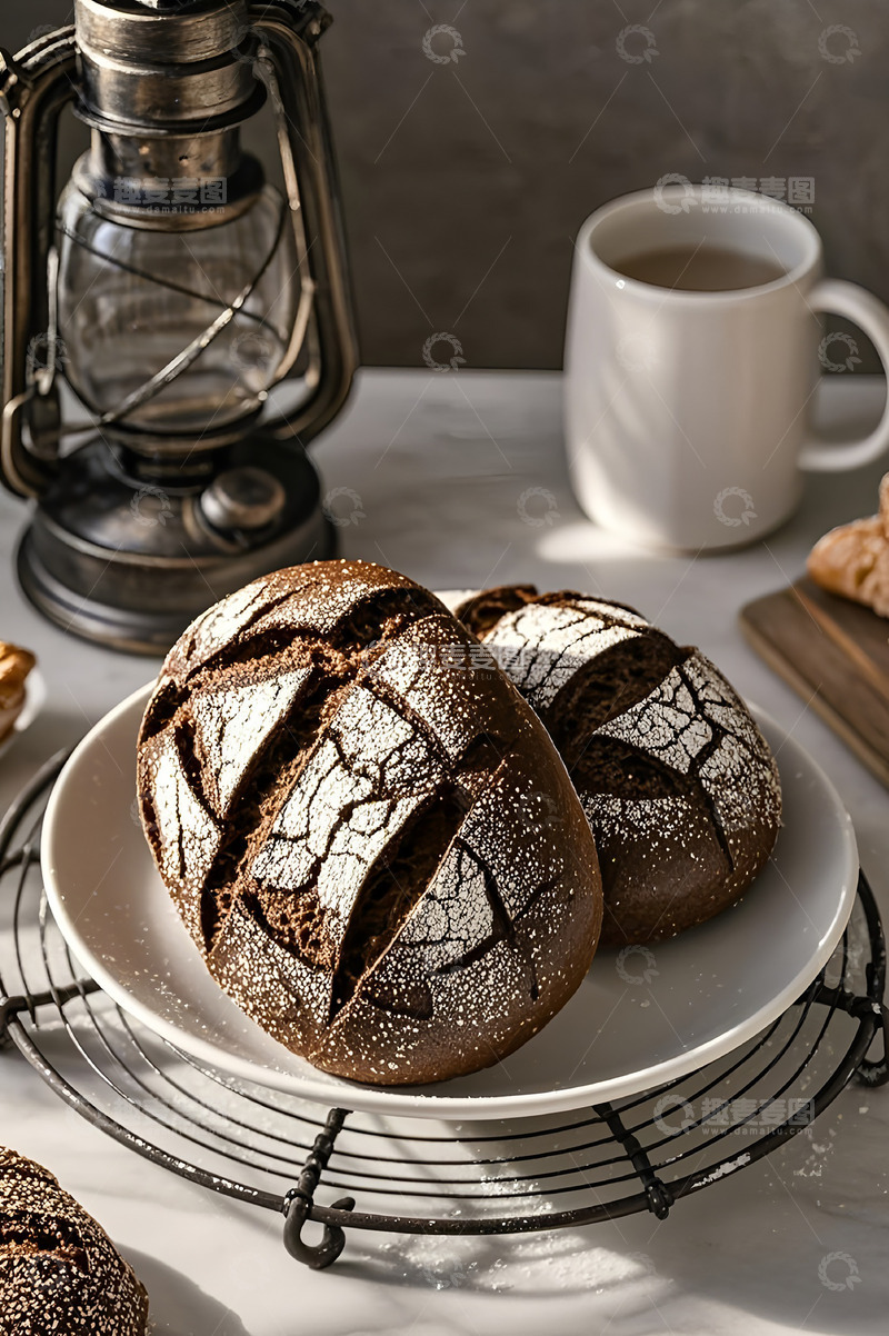 高清大图下载【趣麦麦图】黑麦面包美食摄影