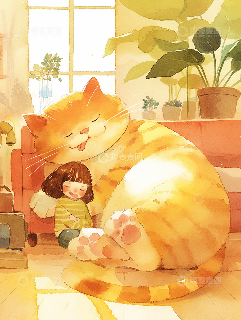 高清大图下载【趣麦麦图】春日居家暖阳