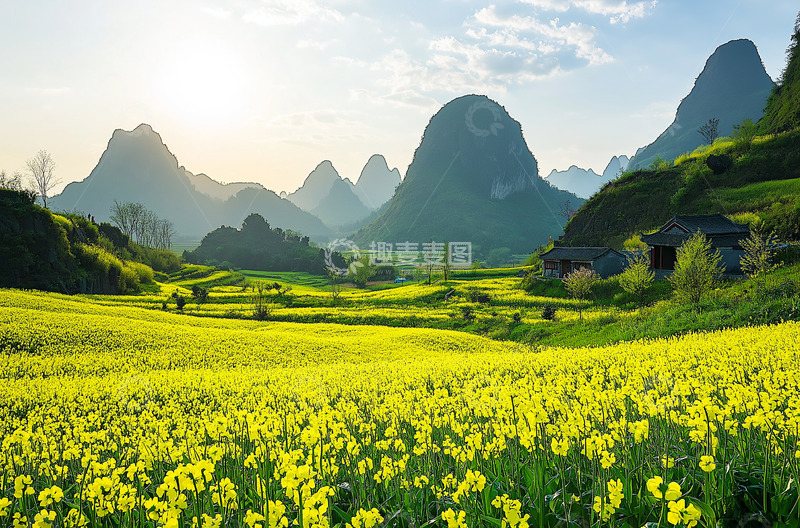 高清大图下载【趣麦麦图】春天自然风景村庄田野摄影