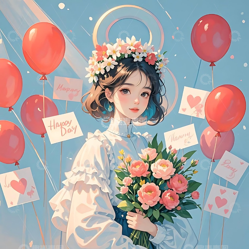 高清大图下载【趣麦麦图】妇女节手绘卡通人物元素8