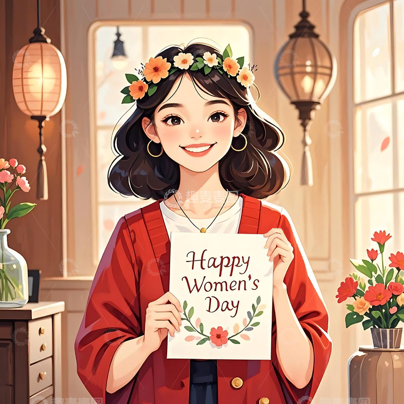 高清大图下载【趣麦麦图】妇女节手绘卡通人物元素11