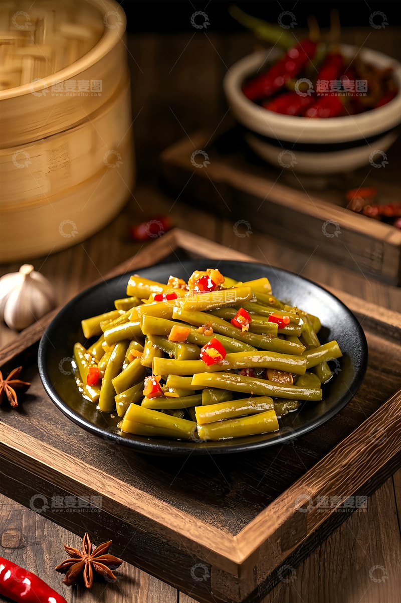 高清大图下载【趣麦麦图】酸豆角咸菜摄影图