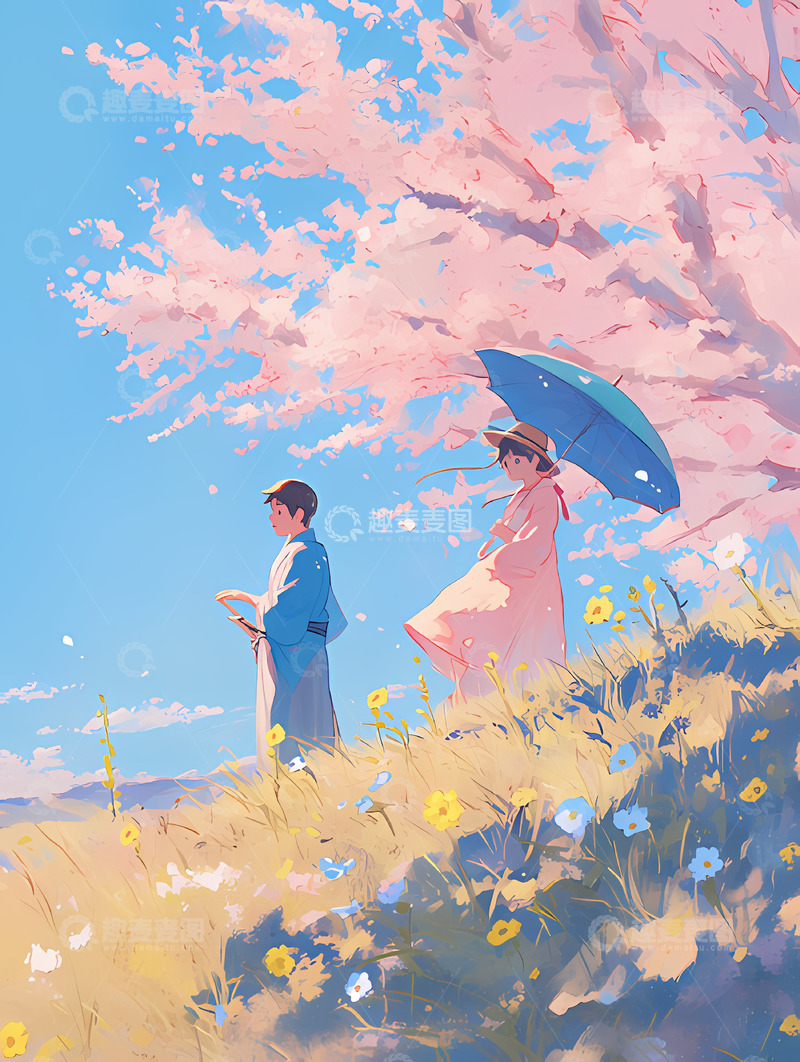 高清大图下载【趣麦麦图】春日--插画5