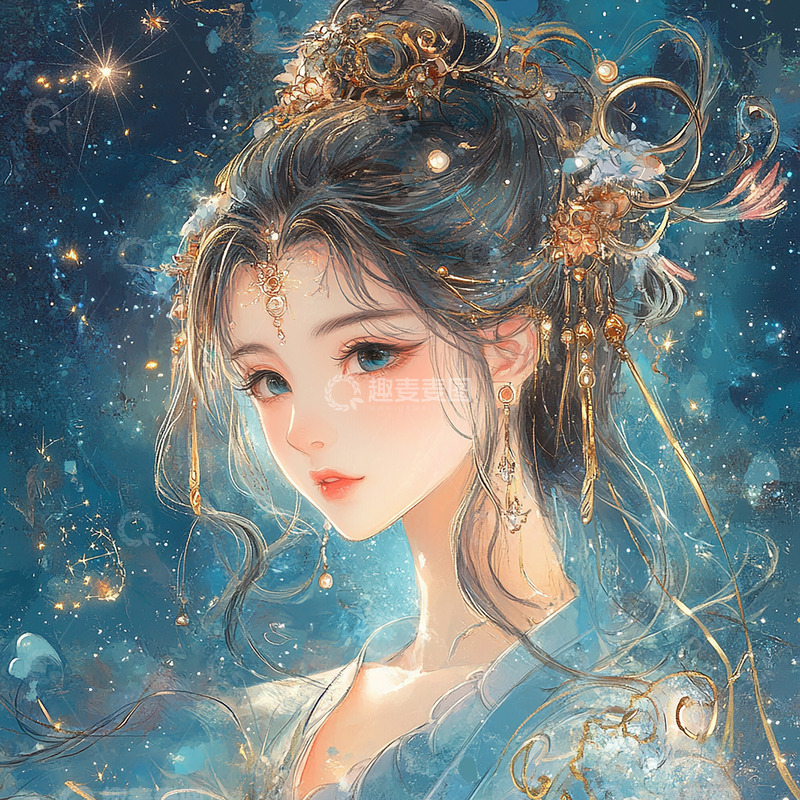 高清大图下载【趣麦麦图】十二星座古风少女8