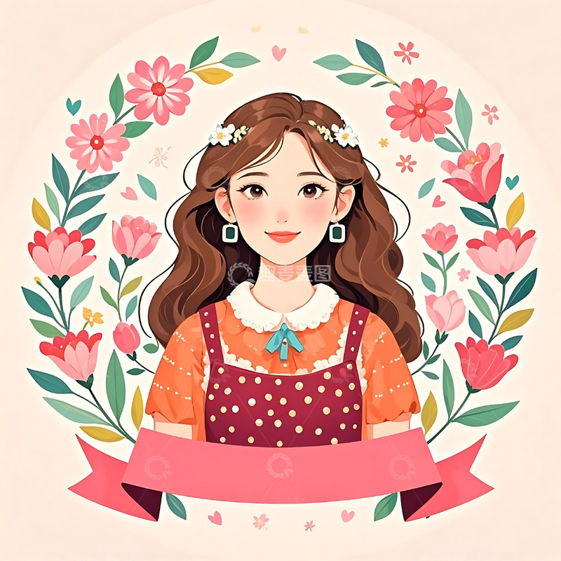 高清大图下载【趣麦麦图】妇女节手绘卡通人物元素15