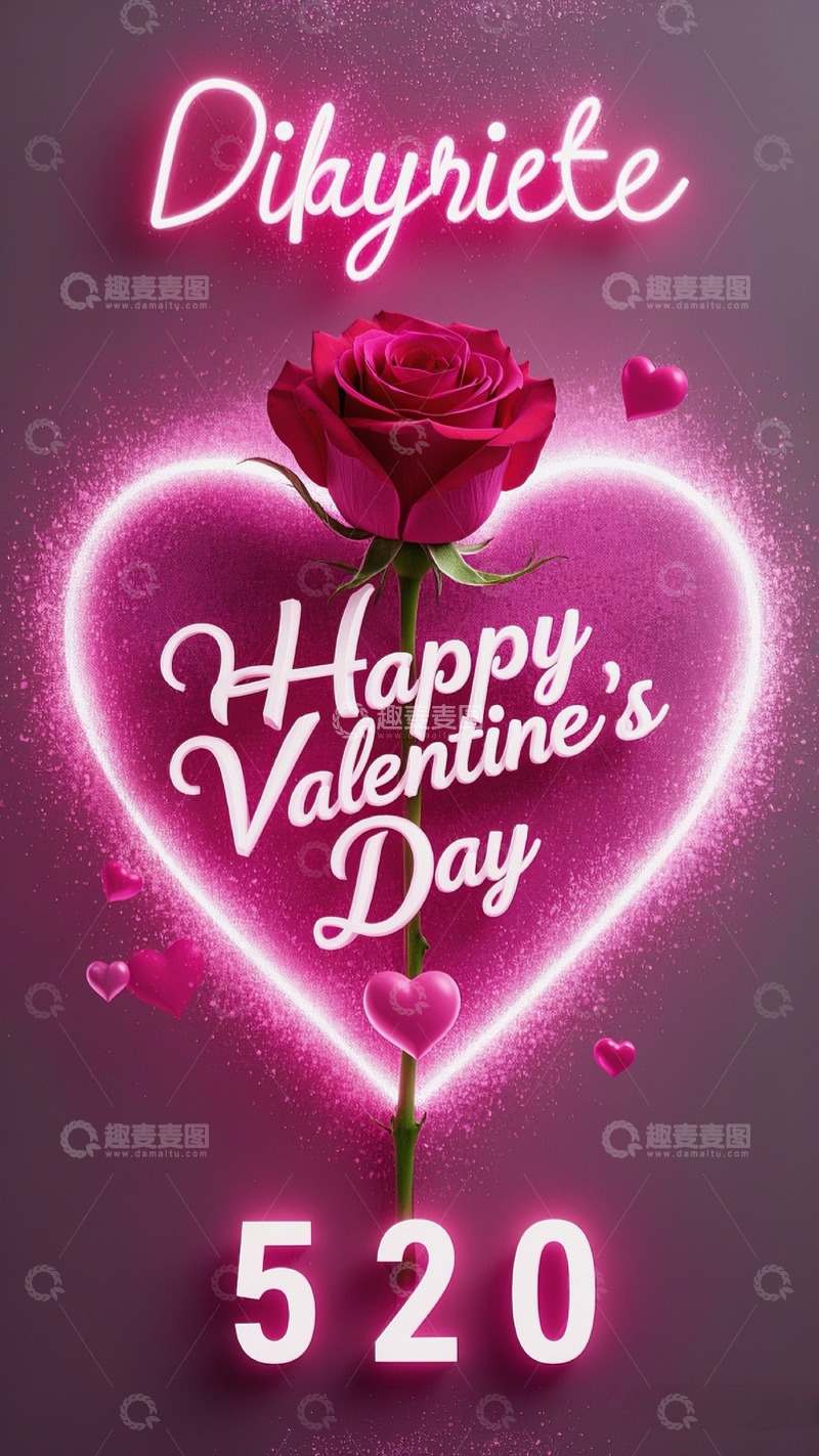 高清大图下载【趣麦麦图】爱心玫瑰情人节