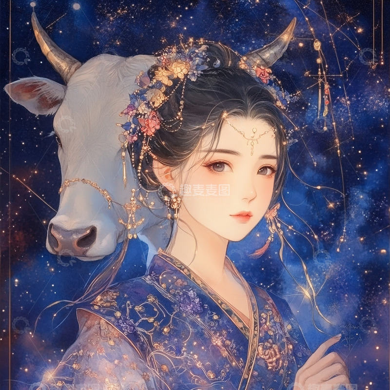 高清大图下载【趣麦麦图】十二星座古风少女6