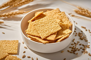 美味零食锅巴摄影图