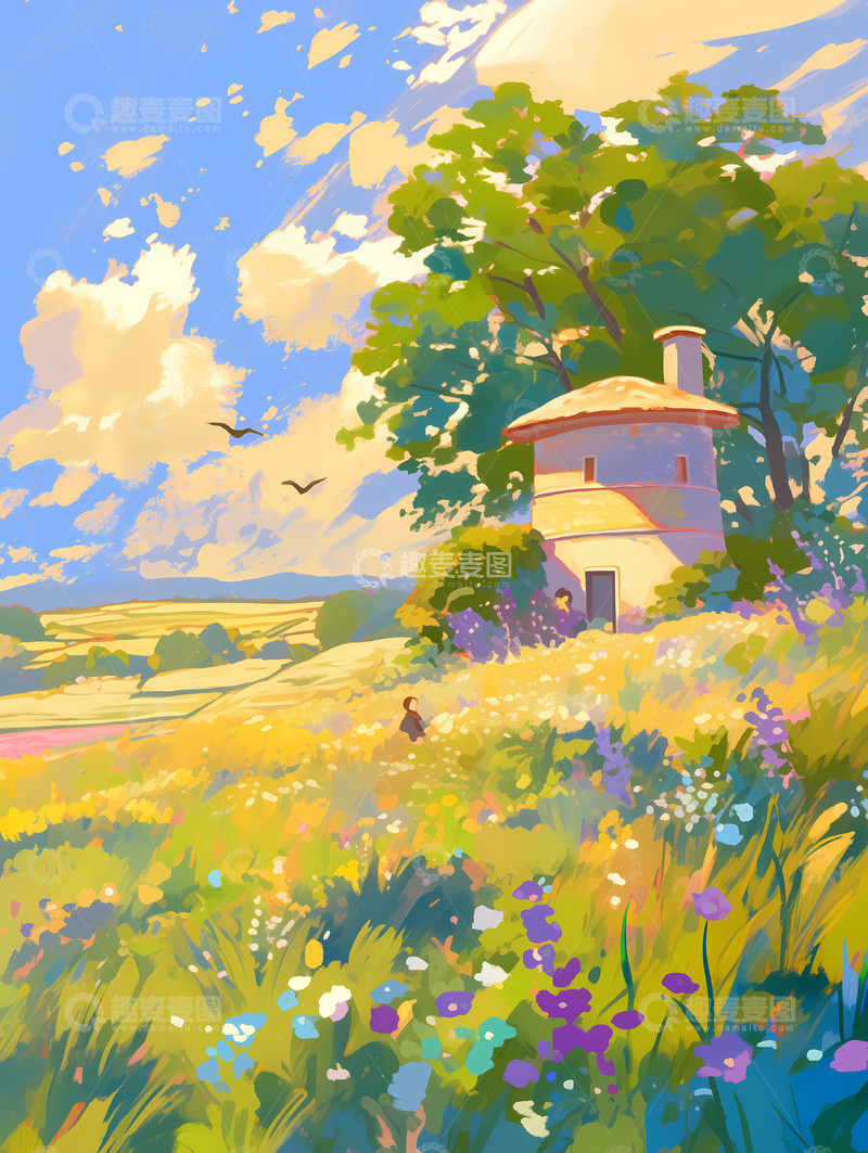 高清大图下载【趣麦麦图】春日--插画8