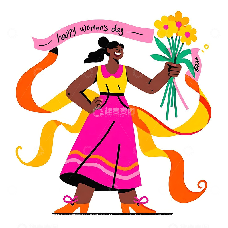 高清大图下载【趣麦麦图】妇女节手绘卡通人物元素66