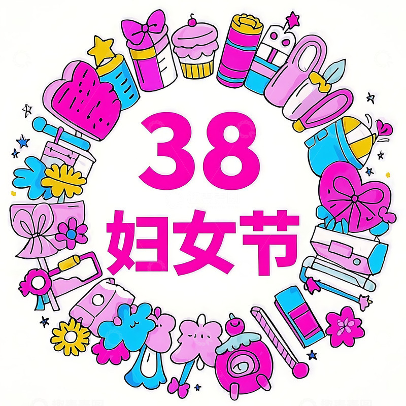 高清大图下载【趣麦麦图】妇女节字体设计元素4