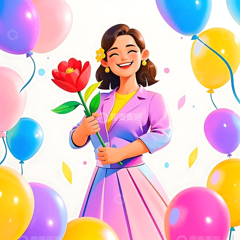 高清大图下载【趣麦麦图】妇女节手绘卡通人物元素24