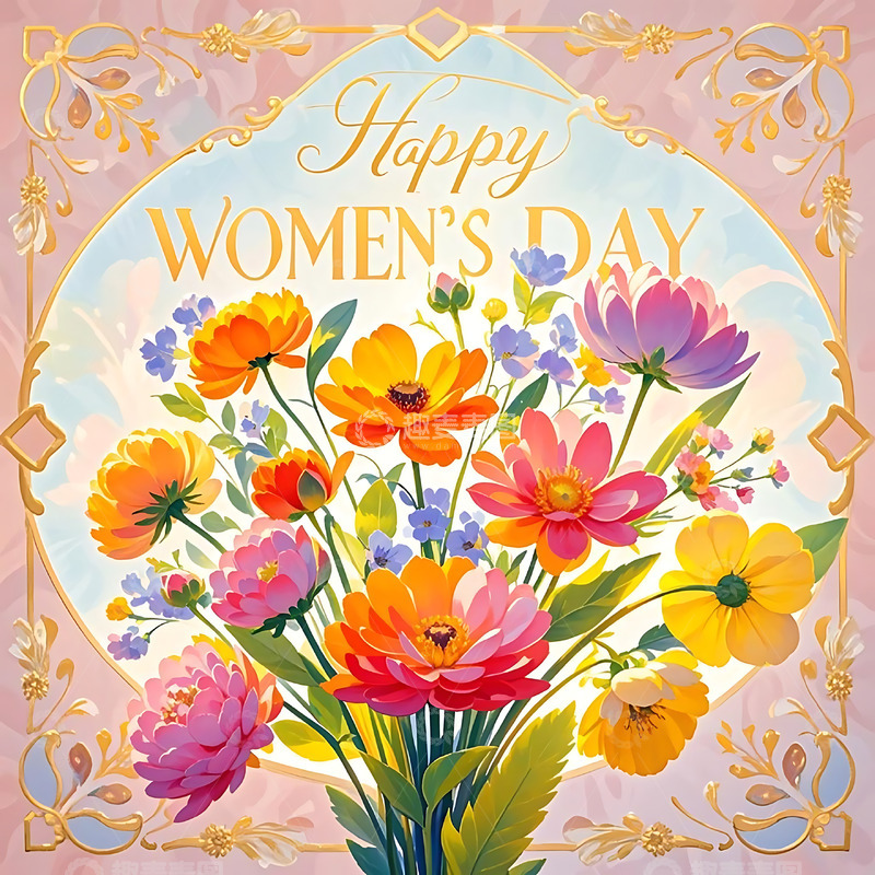高清大图下载【趣麦麦图】妇女节手绘卡通插画元素