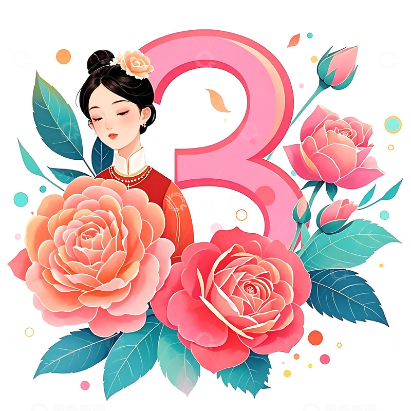 高清大图下载【趣麦麦图】妇女节字体设计元素12